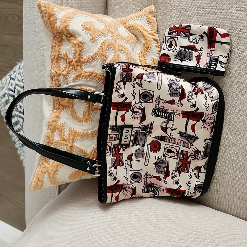 Flash Sale! LuLu Guinness London Purse/ tote with attached mini case - Picture 2 of 14